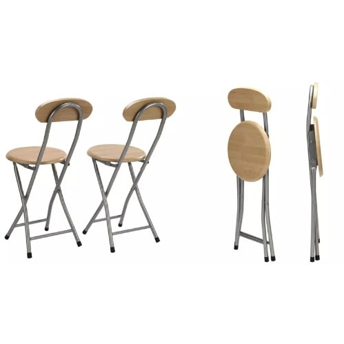 Foldable  Wooden Chair With Metal Legs