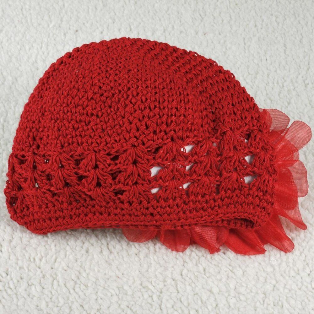 Warm Winter Baby Infant Toddler Beanie Hat Kids Boys Girls Hand Crochet Knit Cap Red Red