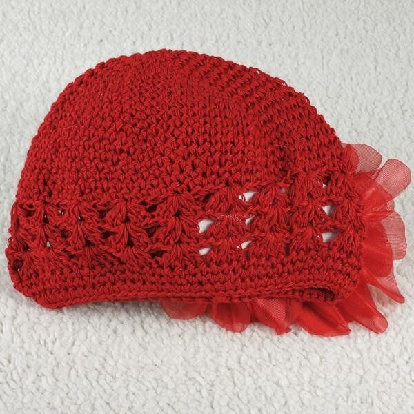 Warm Winter Baby Infant Toddler Beanie Hat Kids Boys Girls Hand Crochet Knit Cap Red Red