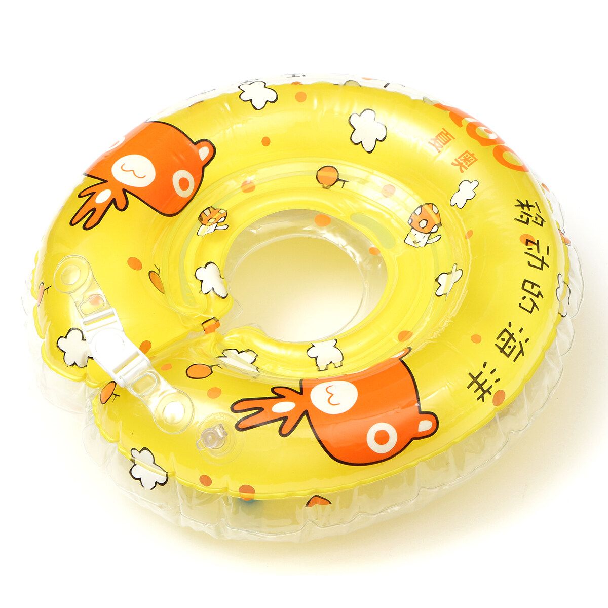 Safe New Born Baby Infant Swimming Pool Bath Neck Floating PVC Inflatable Ring Yellow Yellow