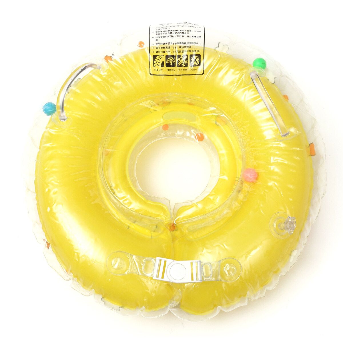Safe New Born Baby Infant Swimming Pool Bath Neck Floating PVC Inflatable Ring Yellow Yellow