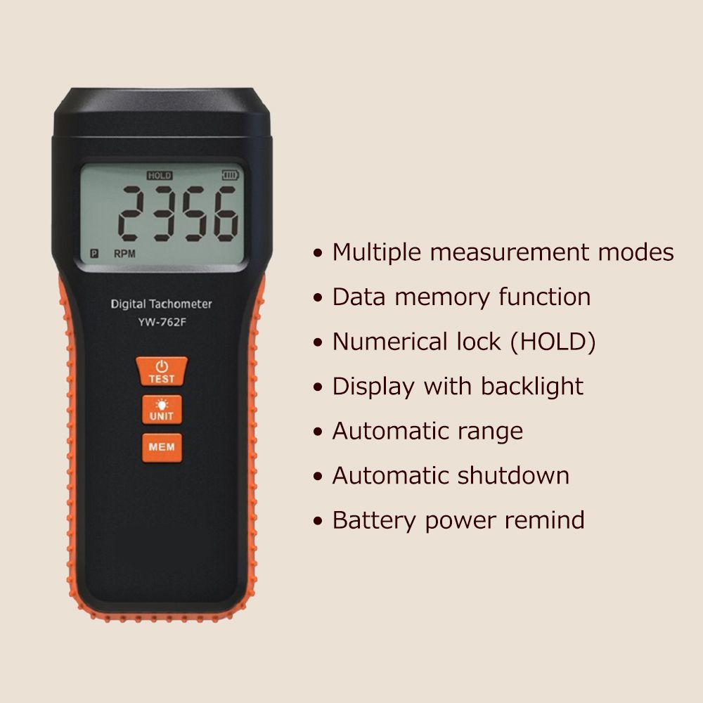 Contact Tachometer Smart LCD Digital Motor Speed Gauge Tach