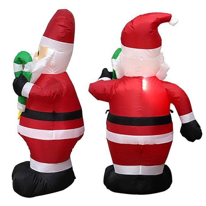 Christmas Inflatable Santa Claus With Candy Cane Home