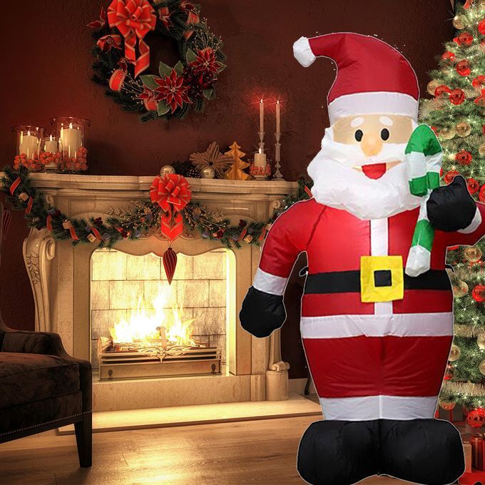 Christmas Inflatable Santa Claus With Candy Cane Home