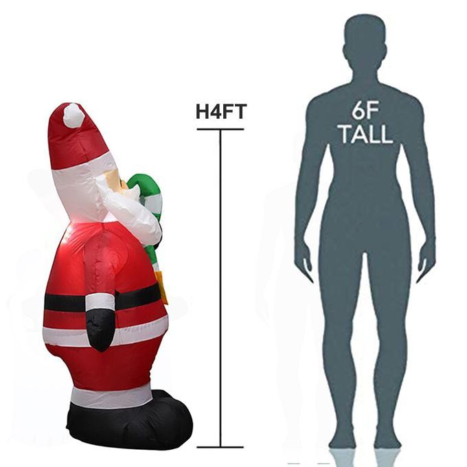 Christmas Inflatable Santa Claus With Candy Cane Home