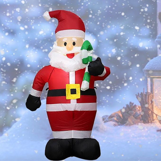 Christmas Inflatable Santa Claus With Candy Cane Home