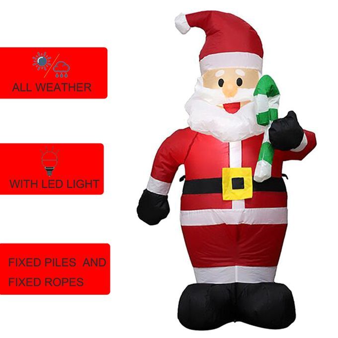 Christmas Inflatable Santa Claus With Candy Cane Home