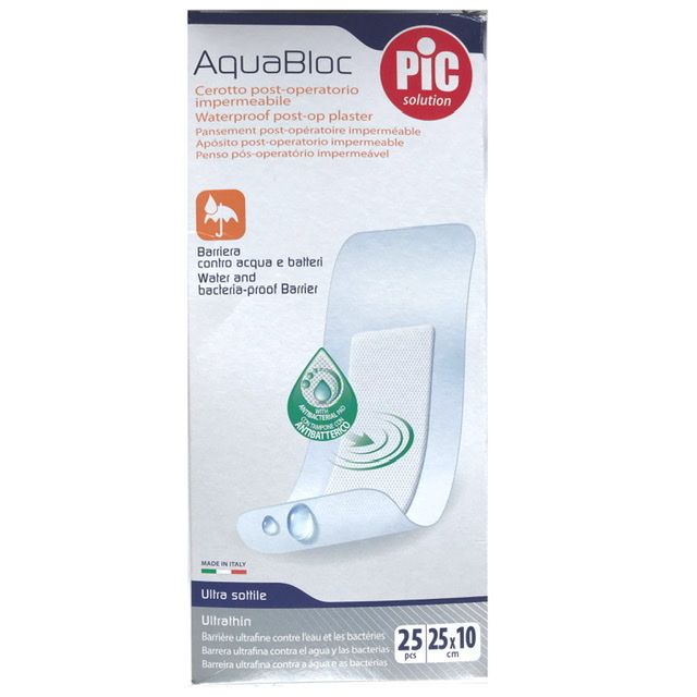 25pcs Aquabloc 25x10 Classic Post Operative Waterproof Plaster