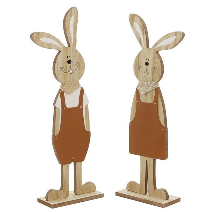Christmas Wood Figurine Festival Easter Rabbit Shape Statue