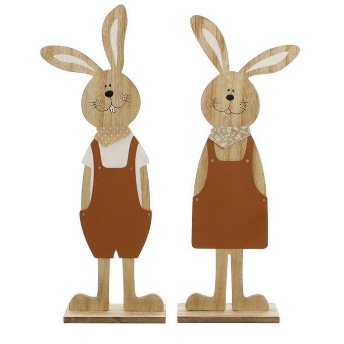 Christmas Wood Figurine Festival Easter Rabbit Shape Statue