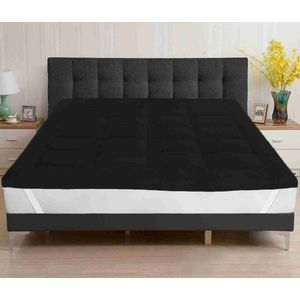 Luxe, Fluffy, Quality 5cm Thick, Mattress Topper - BLACK