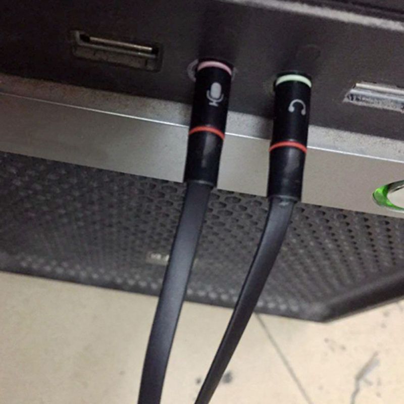 3.5mm Stereo Audio Female To 2 Male Headset Microphone Y-