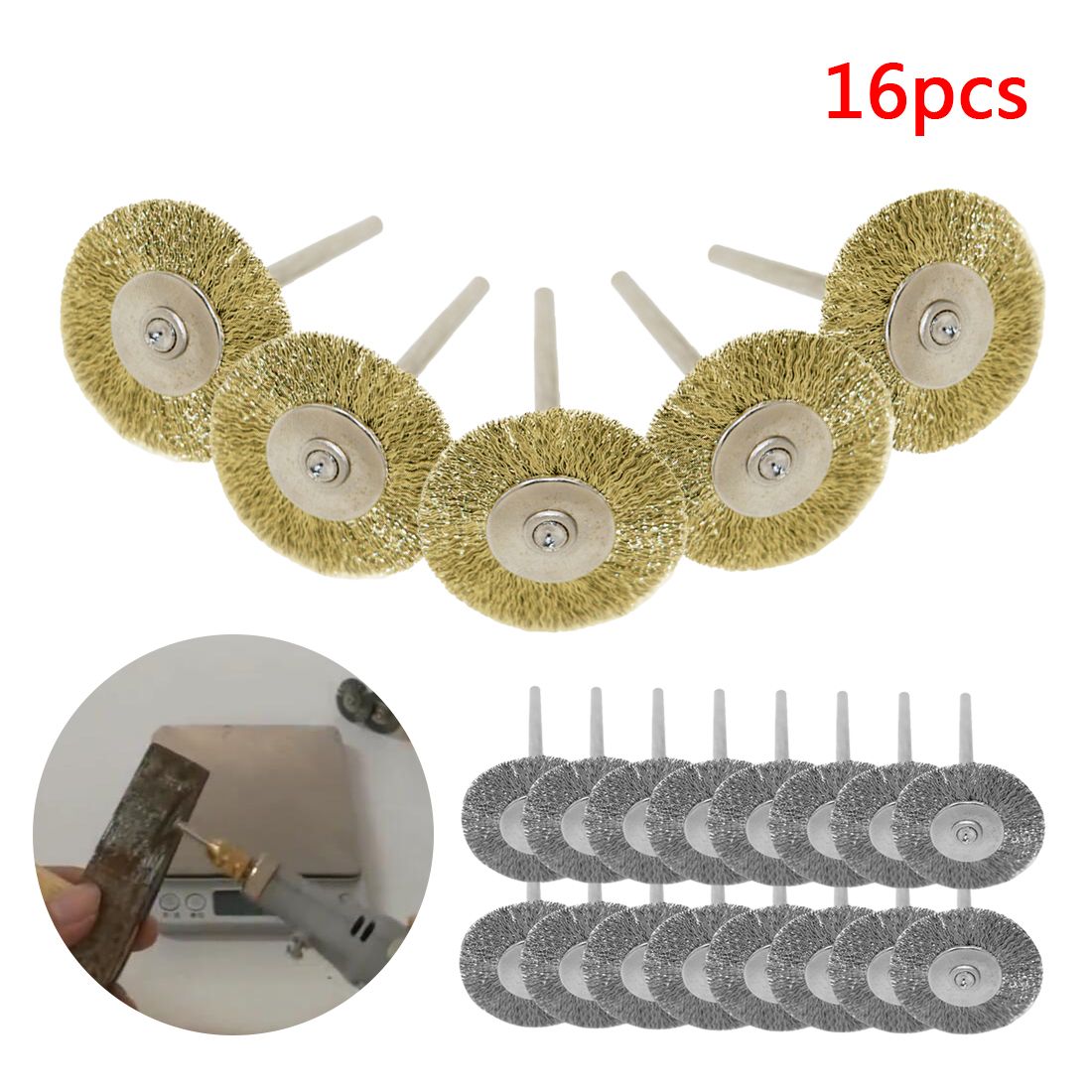 Dremel Accessories 16pcs Stainless Steel Wire Whee