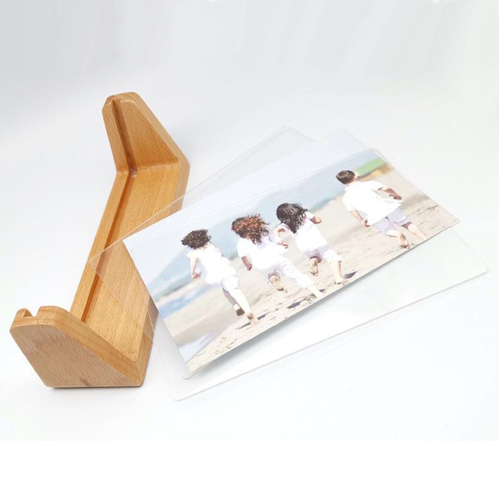 Wood Photo Frame Picture Frames Wooden Base Clear Acrylic Cover Home