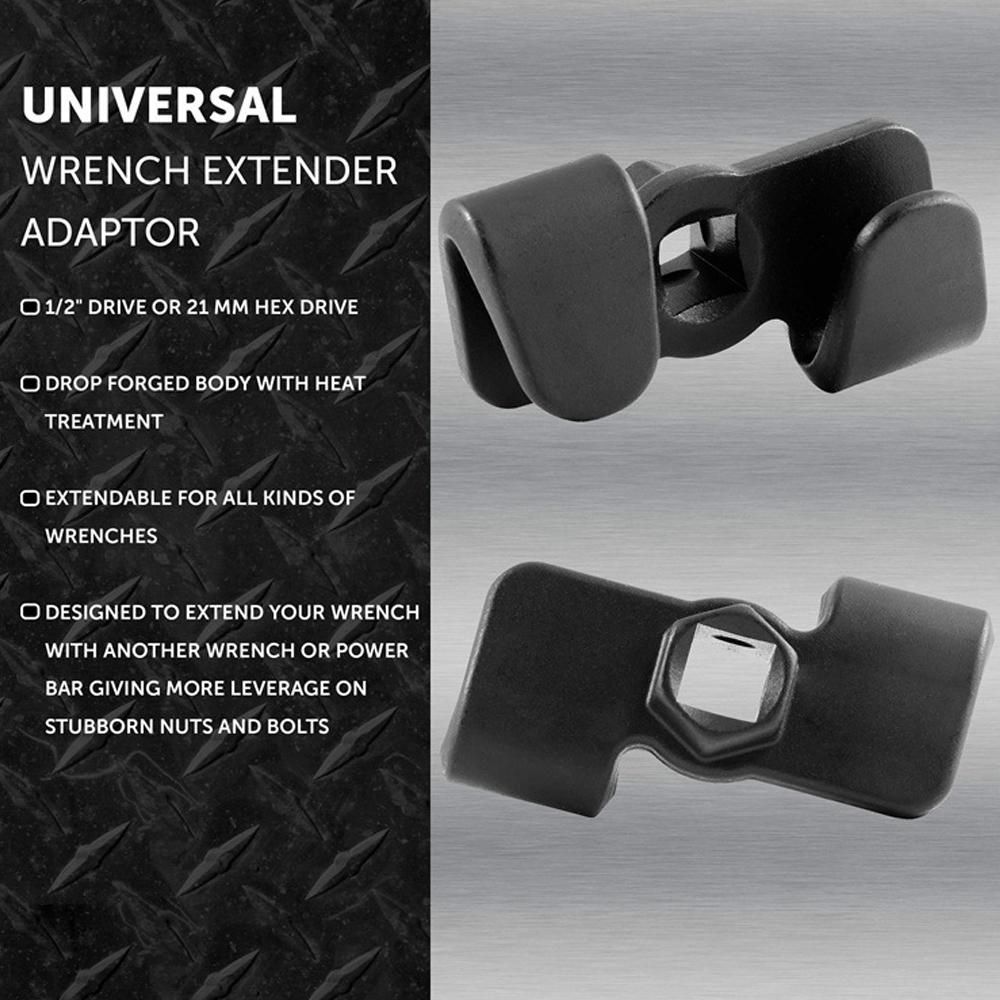 Wrench Extender Adapter for 1/2 Inch Drive or 21mm Hex Drive Universal Wrench Extension Tool