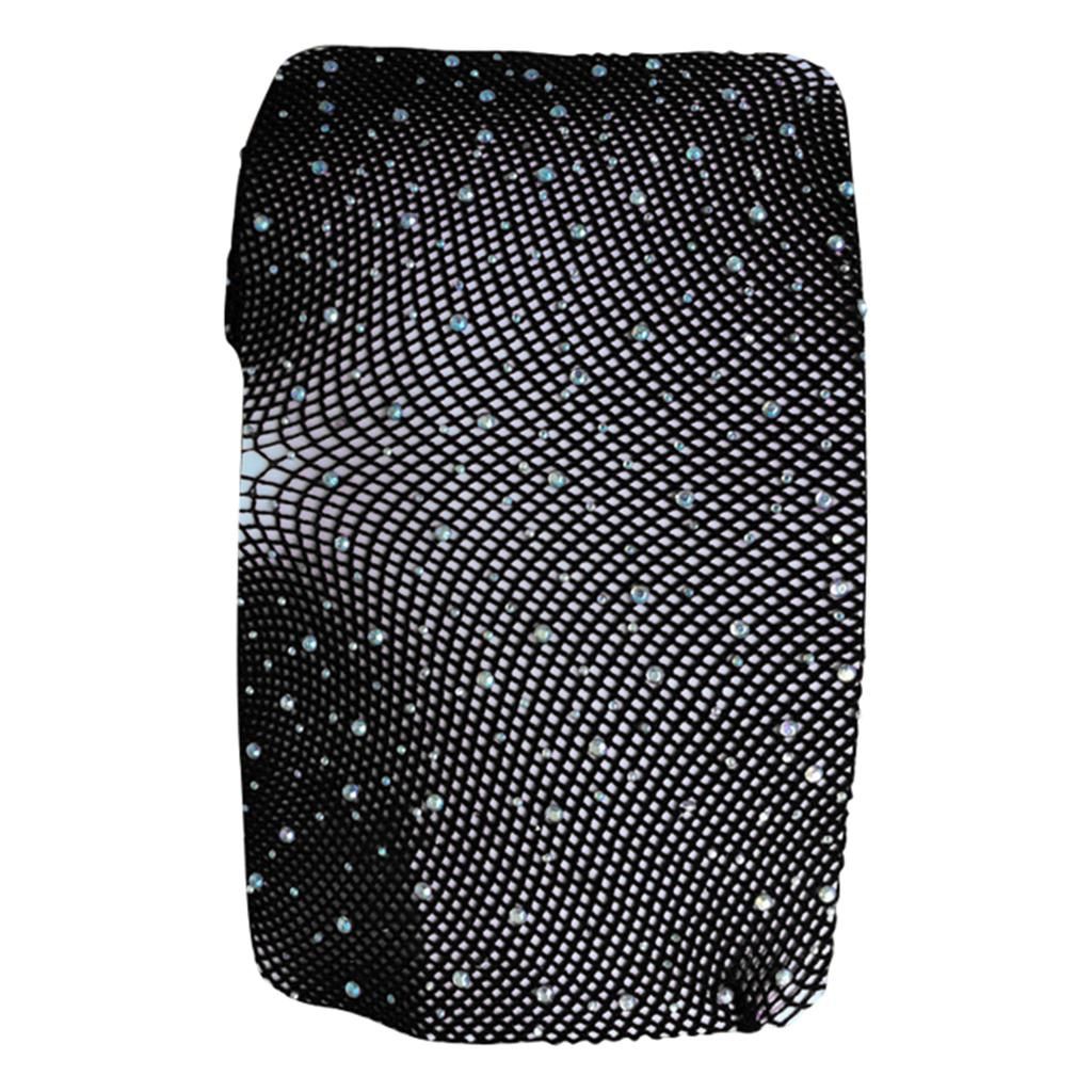 Sexy Ladies Sheer Fishnet Stockings High Waist Suspender Tights Black