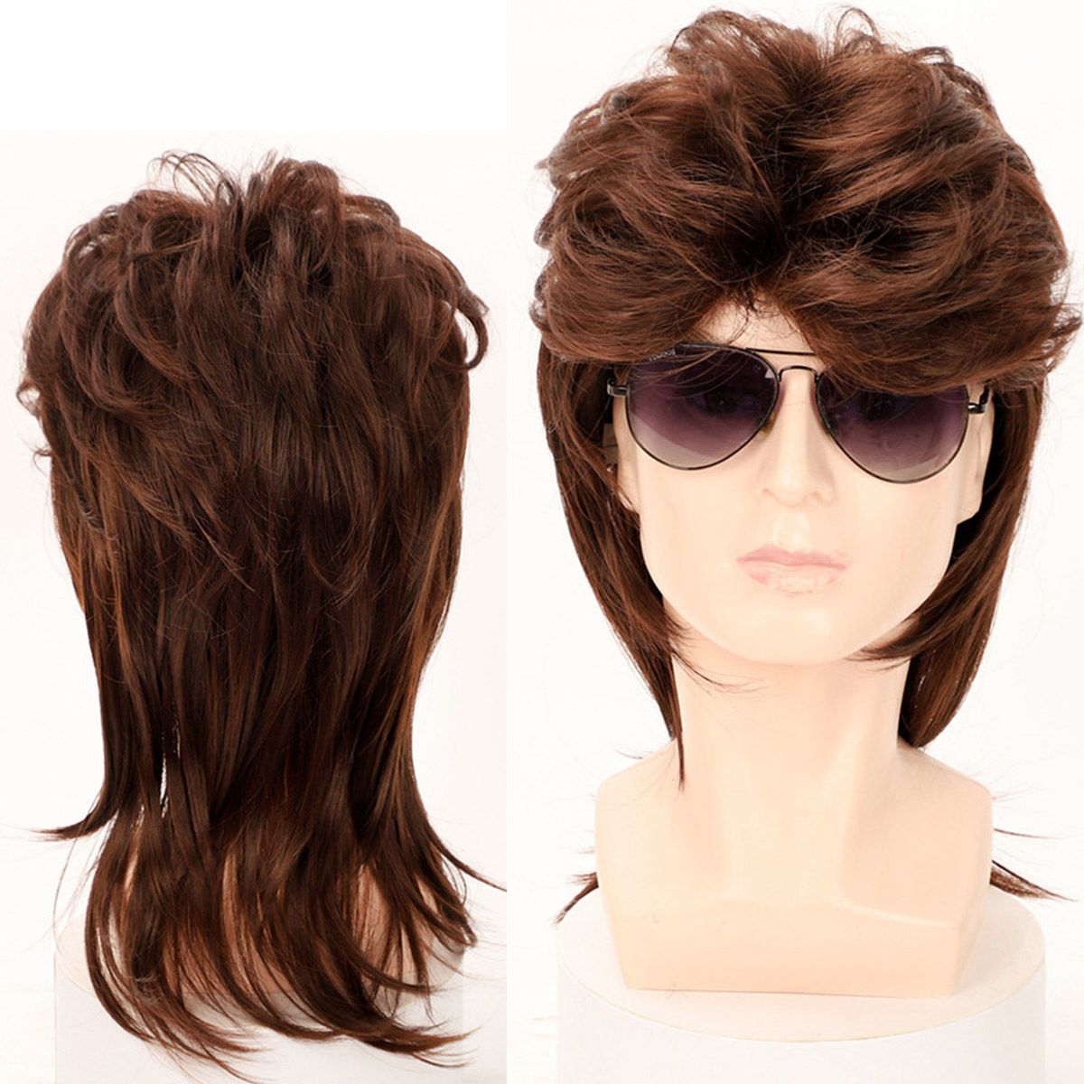 Synthetic Hair Made Of Heat-resistant Fibers For Men's Wigs