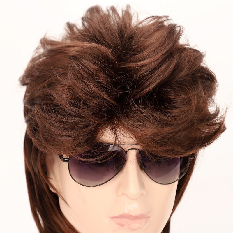 Synthetic Hair Made Of Heat-resistant Fibers For Men's Wigs