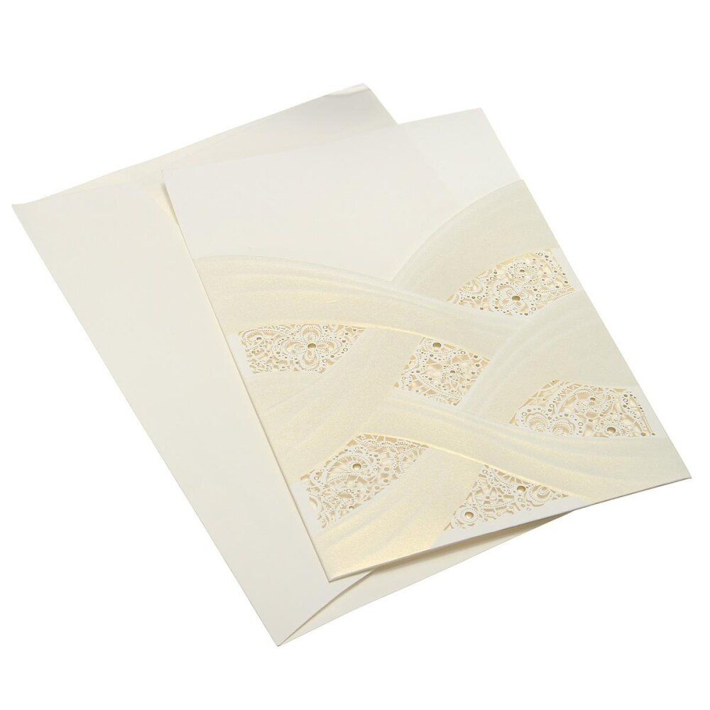 Wedding Invitation Cards Kit, Envelopes, Seals, Custom Personalized Printing White White