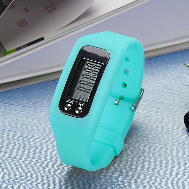 Hot Digital Lcd Pedometer Run Step Walking Sport Sky Blue