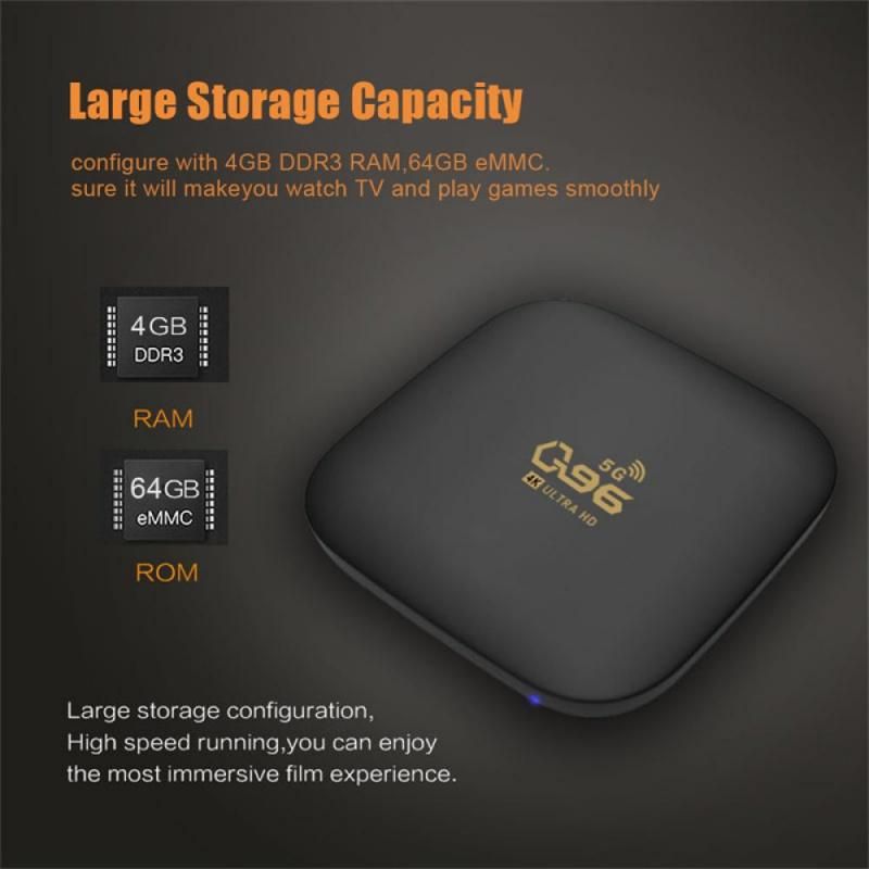 Q96 TV Box Android 10.1 Bluetooth 4.1 S905 Quad Core 2.4/5G Dual Wifi Set Top Home Theater Media