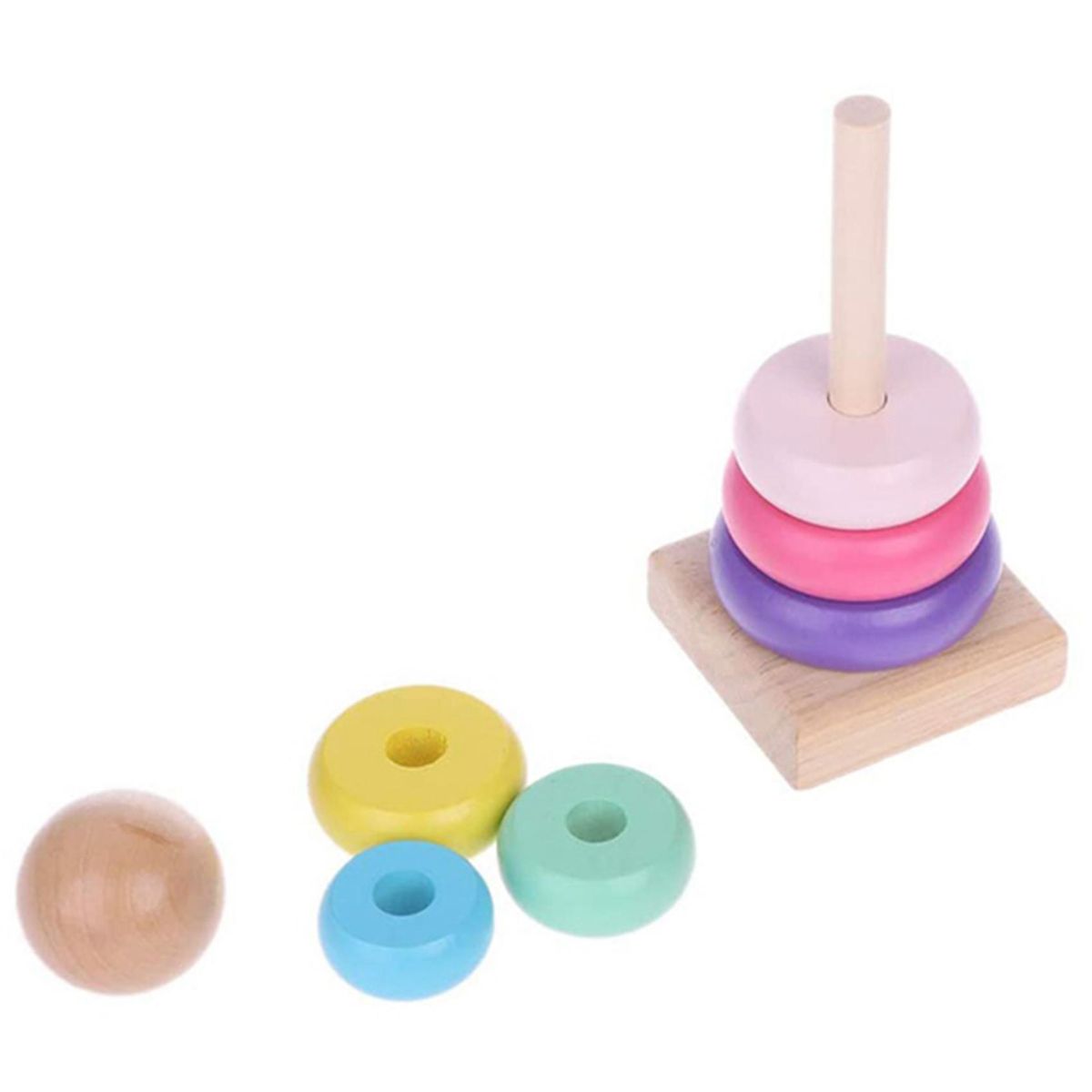 Rainbow Stacking Ring Tower Staple Ring Blocks Baby Gift