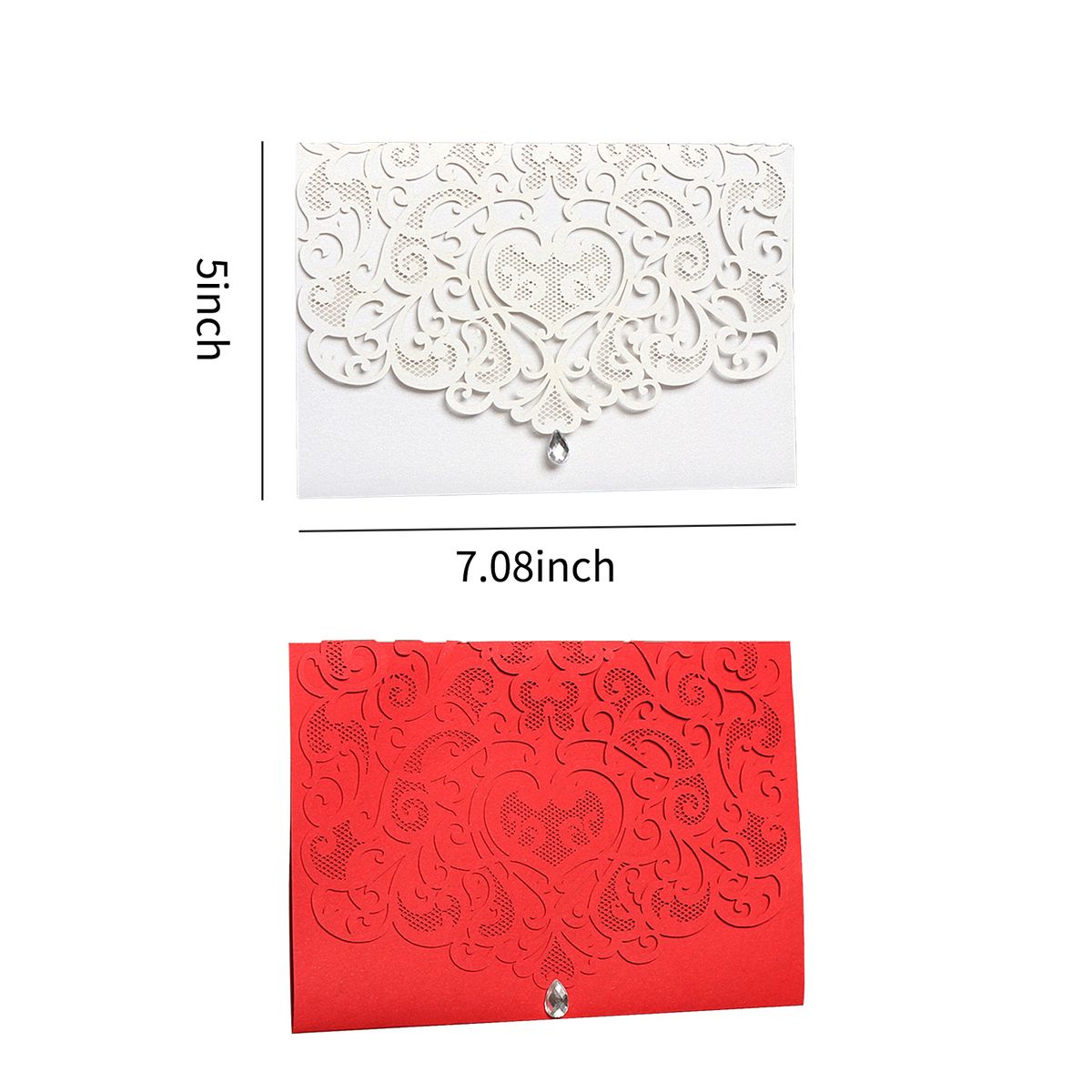 25PCS Hollow Out Wedding Invitations Cards With Envelopes