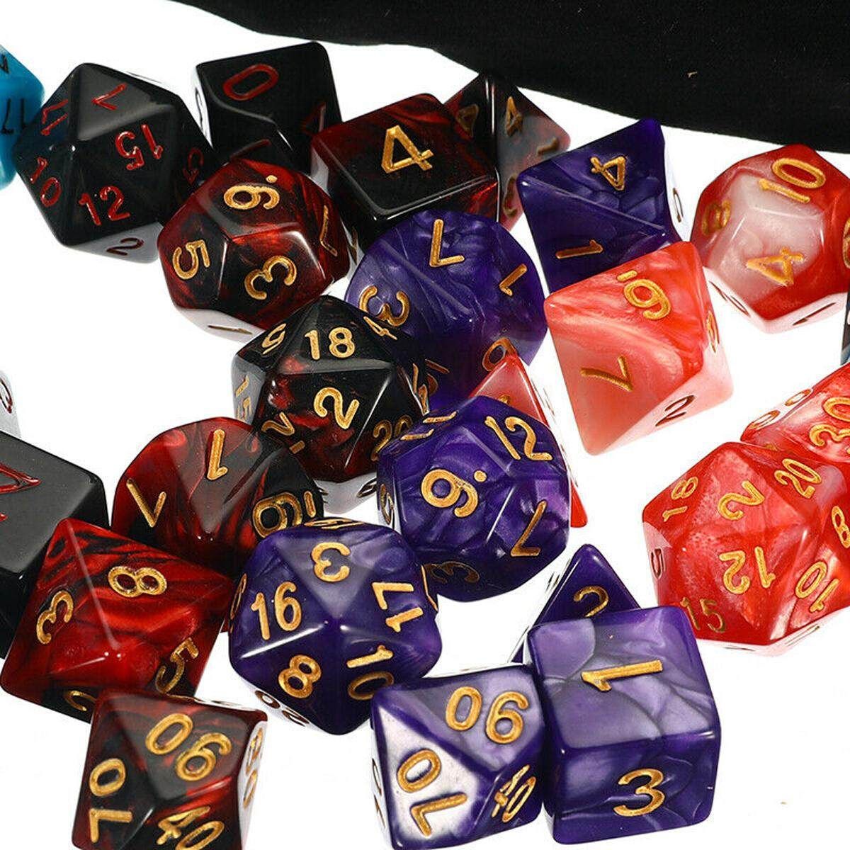105PCS Metal Polyedrai Dice Set For Dungeons DND RPG MTG Dice Desktop Game + Bag