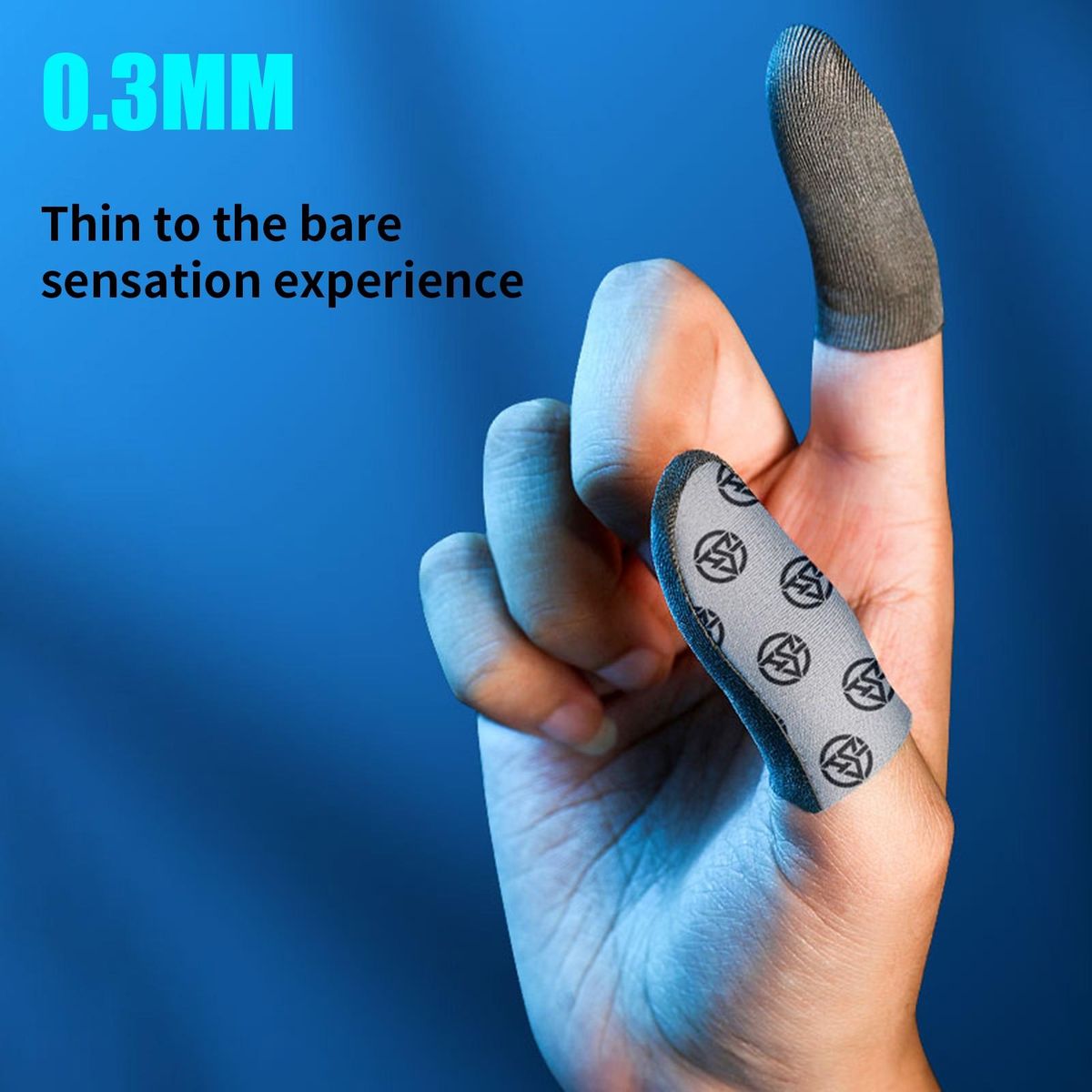 1 Pair Finger Sleeve Gamer Thumb Protector Gaming Finger Covers Grey