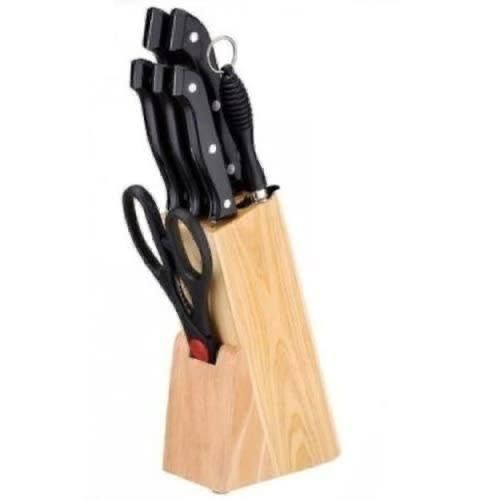 Set Of Knives With Wooden Stand