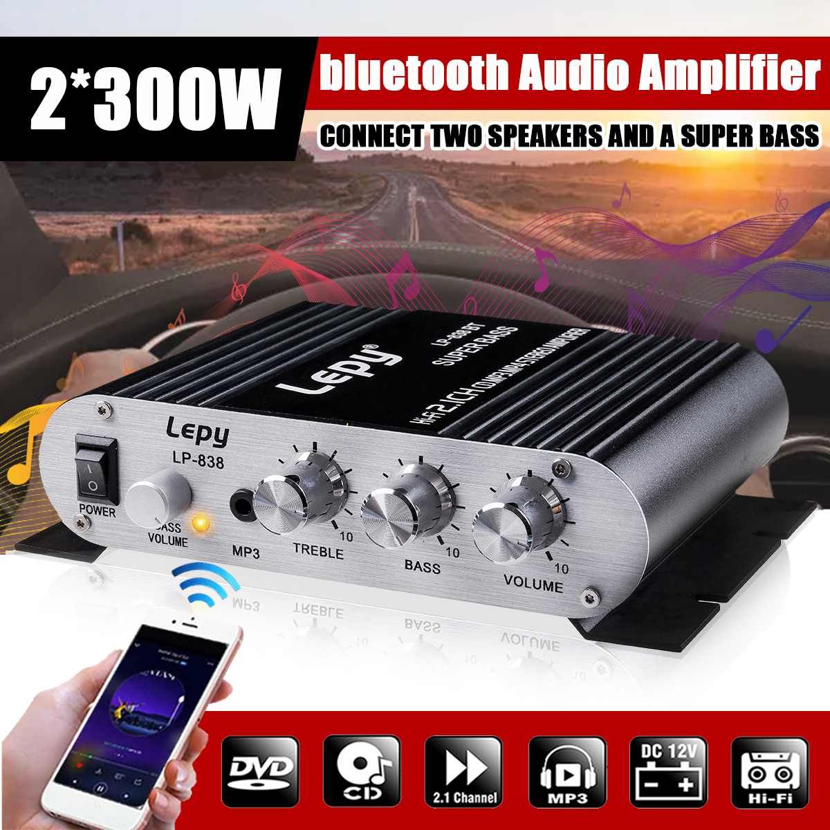 Upgrade 600W Bluetooth Power Amplifier 2.1 Channel Hi-Fi