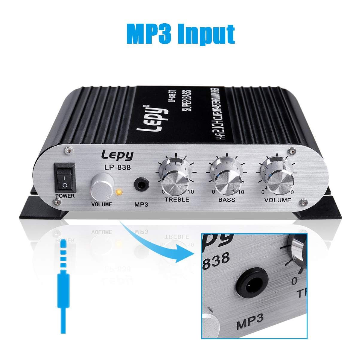 Upgrade 600W Bluetooth Power Amplifier 2.1 Channel Hi-Fi