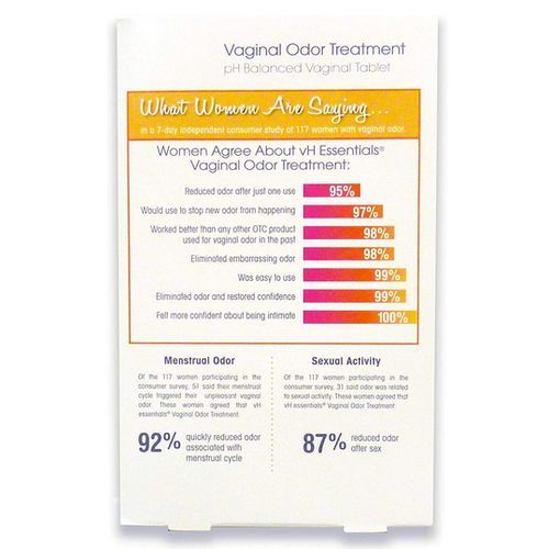 Feminine Odor Treatment, PH Balanced Vaginal Tab 6 Insert