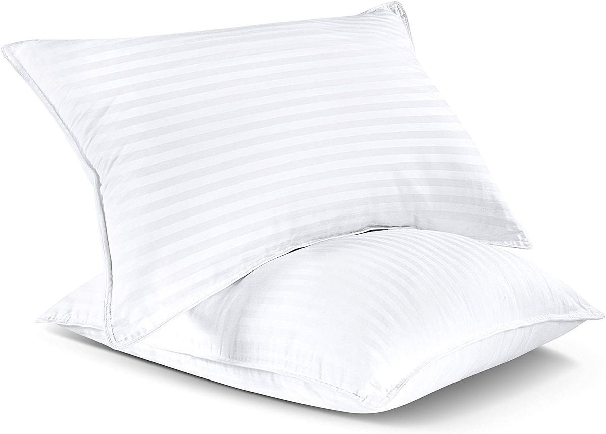 Plush Pillow - Fiber Filled Bed Pillows - Queen Size (2)