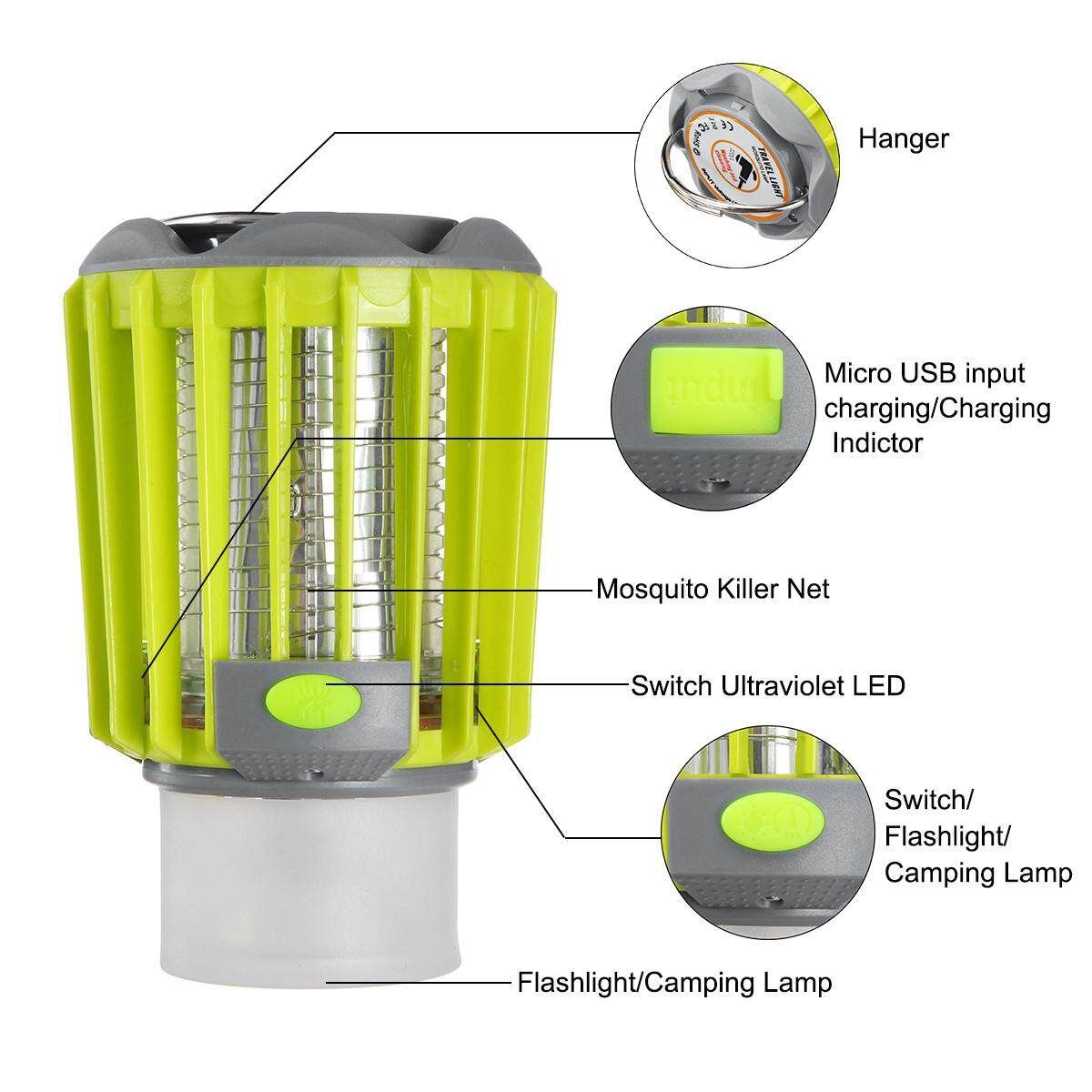 Mosquito Killer Camping Lantern Outdoor Flashlight Lamp Fly Bug Light