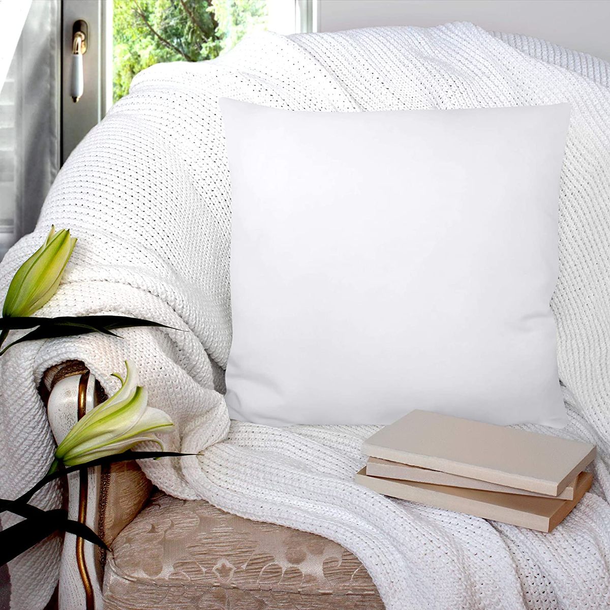 Phantoscope 18 X 18 Pillow Inserts, SIngle Hypoallergenic Square Form Decorative Throw Pillow Couch Sham Cushion Stuffer - 18 Inches