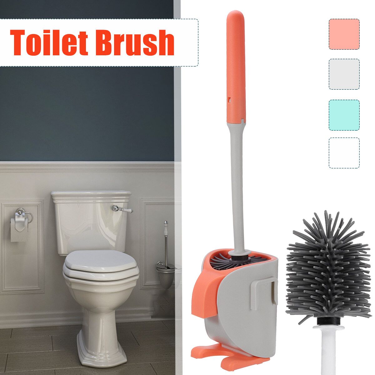 Toilet Brush And Holder Set Trump WC Gag Gift Hand Made Brushe Cleaner Bathroom Green