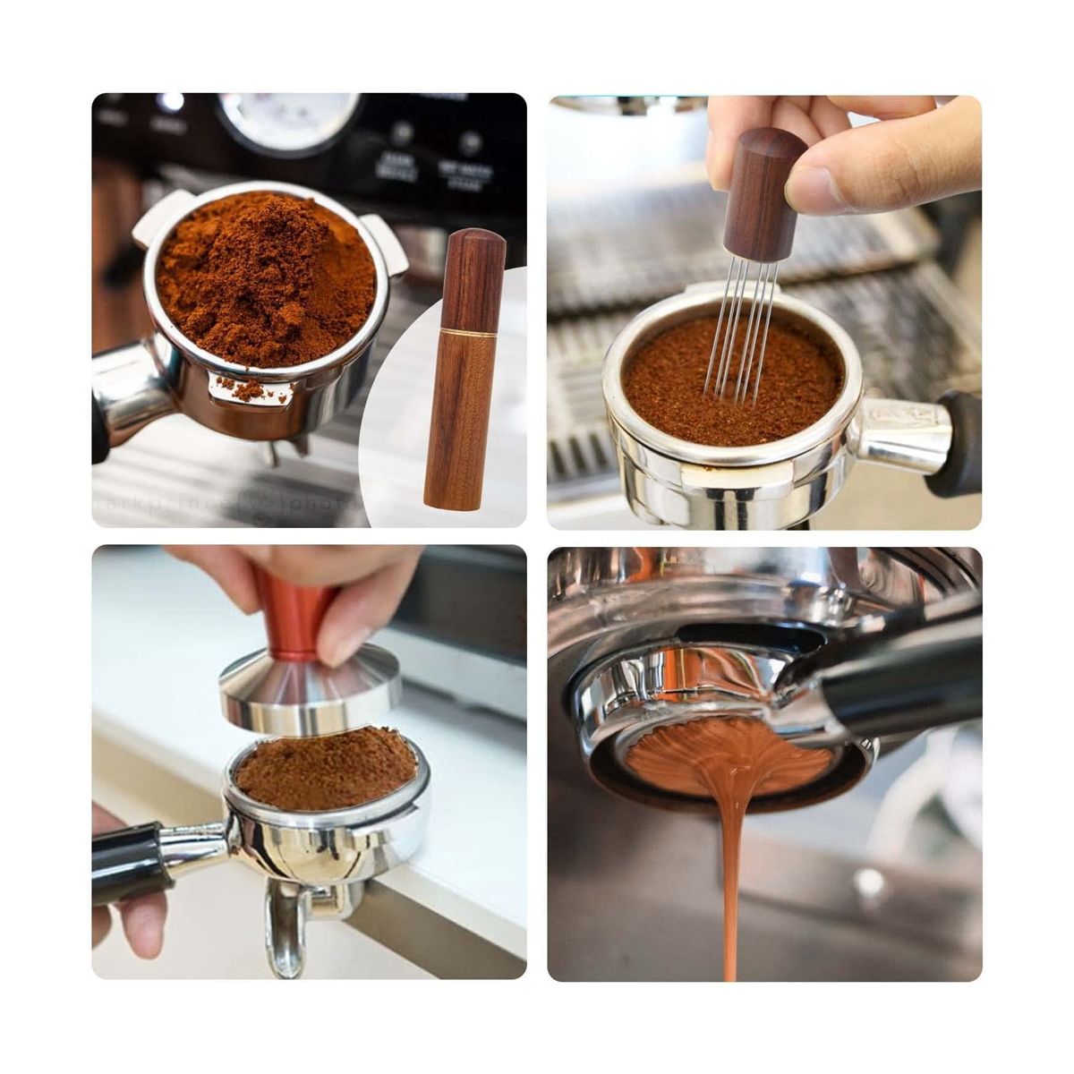 Espresso Coffee Stirrer Espresso Distribution Tool Portable Espresso Distribution Tools6 s Walnut Color