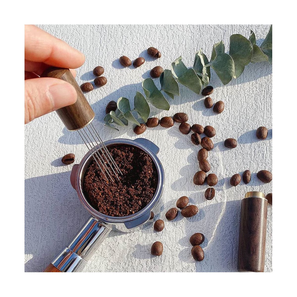 Espresso Coffee Stirrer Espresso Distribution Tool Portable Espresso Distribution Tools6 s Walnut Color
