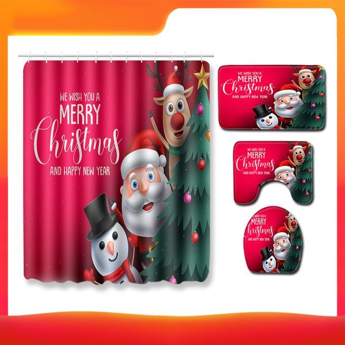 4Pcs/Set Christmas Style Santa Claus Printed Pattern