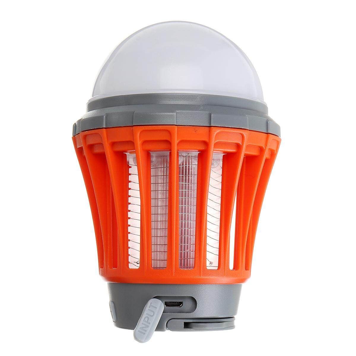 Outdoor LED Solar Pannel Lights Mosquito Lamp Insect Killer USB Mobile Charger Green/Orange Orange