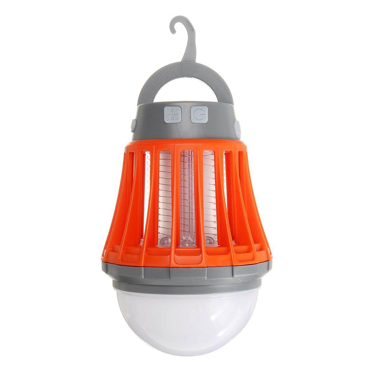 Outdoor LED Solar Pannel Lights Mosquito Lamp Insect Killer USB Mobile Charger Green/Orange Orange