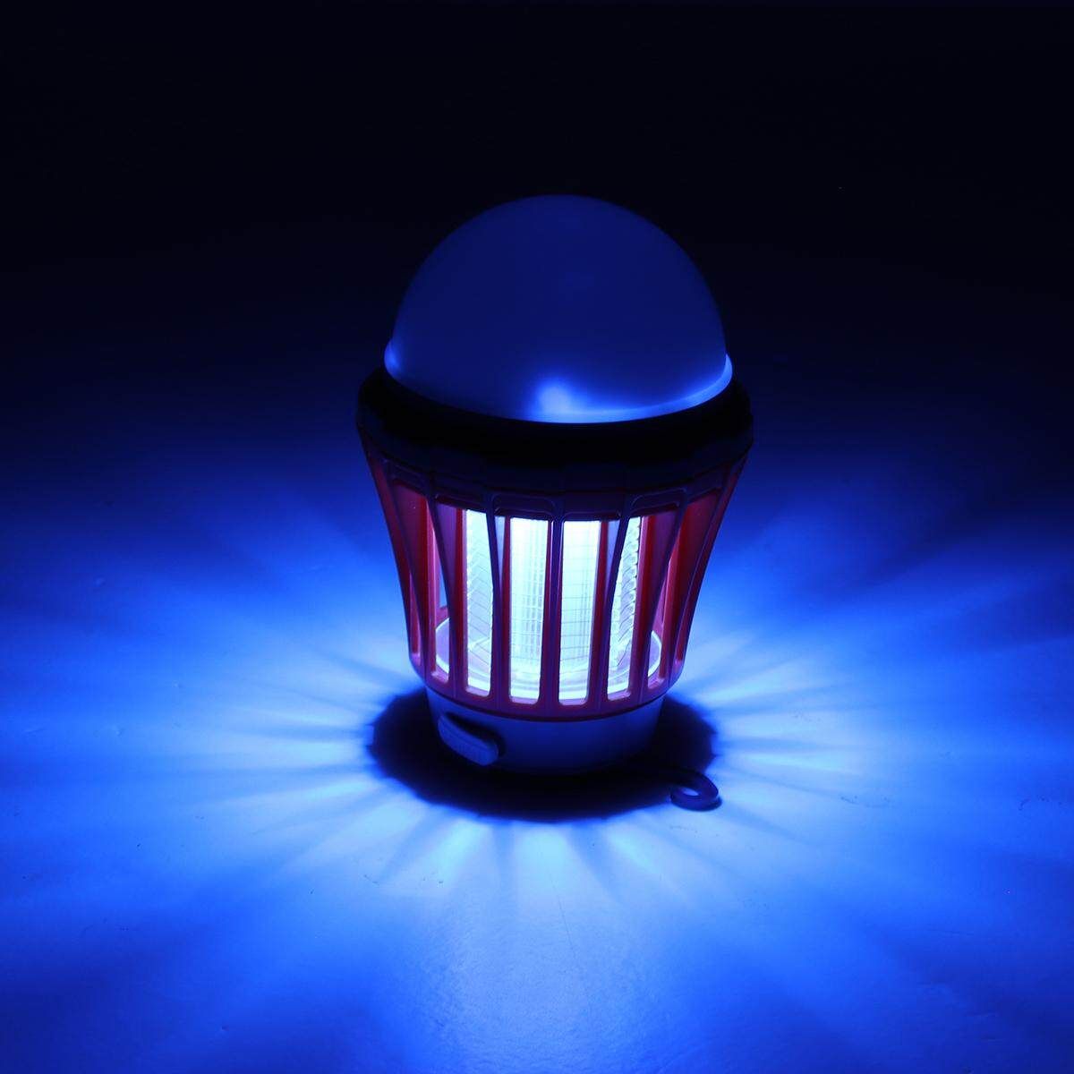 Outdoor LED Solar Pannel Lights Mosquito Lamp Insect Killer USB Mobile Charger Green/Orange Orange