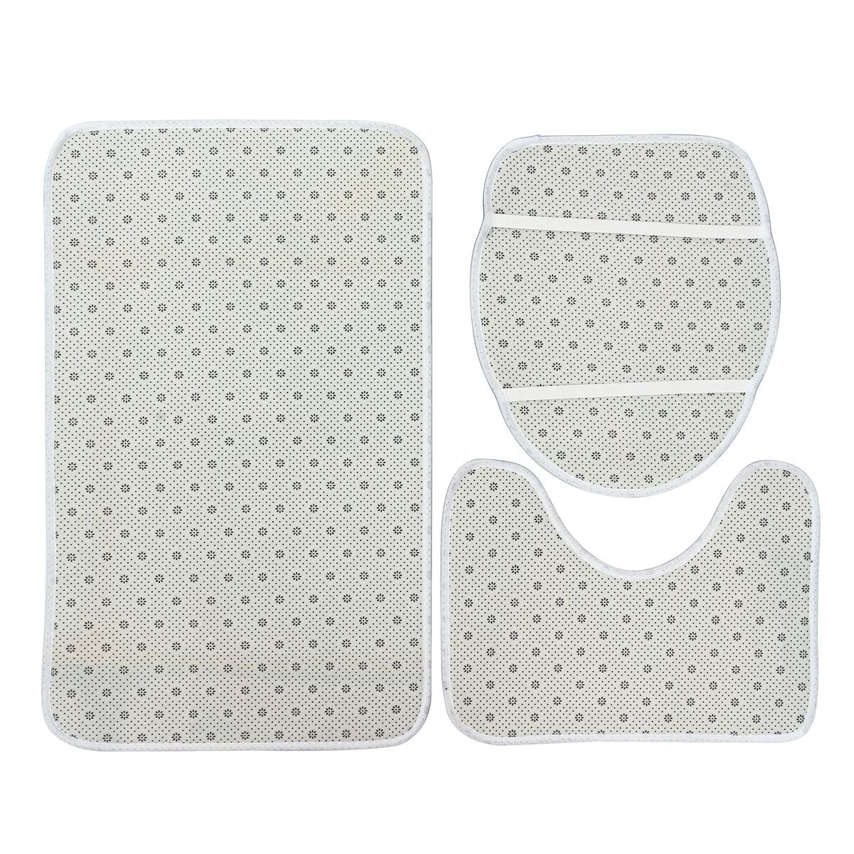 4PC Bathroom Washroom Rug Mat Toilet Lid Cover Bath Mats Shower Curtain Skull D02345 * 75 Three Piece Floor Mat Set