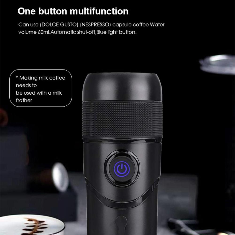 Portable Electric Mini Coffee Machine Rechargeable Capsule Coffee Maker Car Travel Outdoor Automatic Espresso Maker