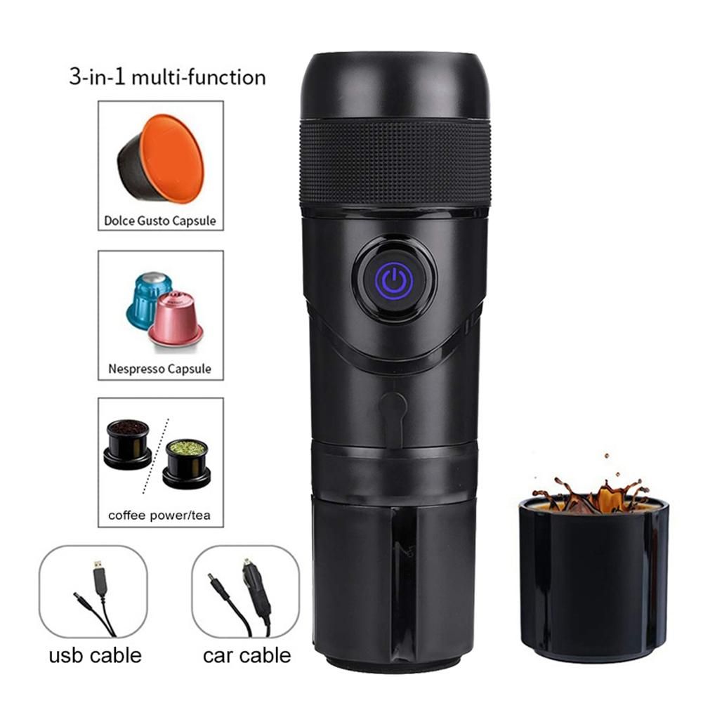 Portable Electric Mini Coffee Machine Rechargeable Capsule Coffee Maker Car Travel Outdoor Automatic Espresso Maker