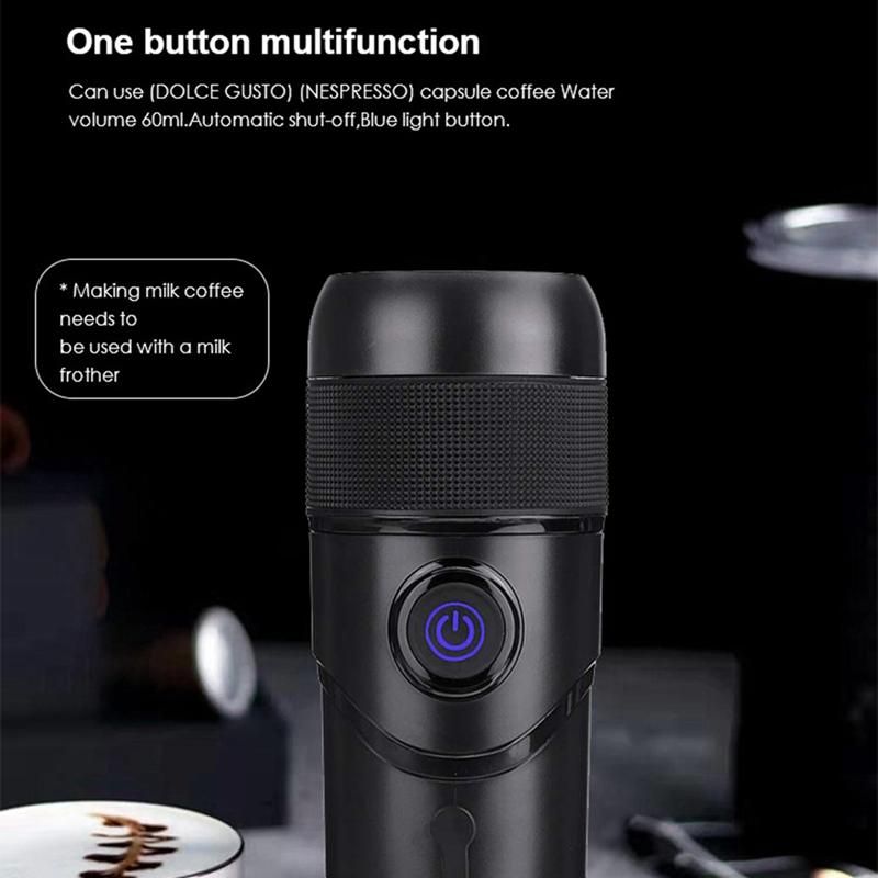 Portable Electric Mini Coffee Machine Rechargeable Capsule Coffee Maker Car Travel Outdoor Automatic Espresso Maker