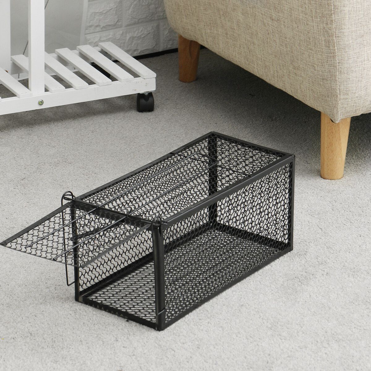 High Sensitivity Mouse Trapper Cage Metal Mouse Live Rat Trap Catcher Vermin Rod S
