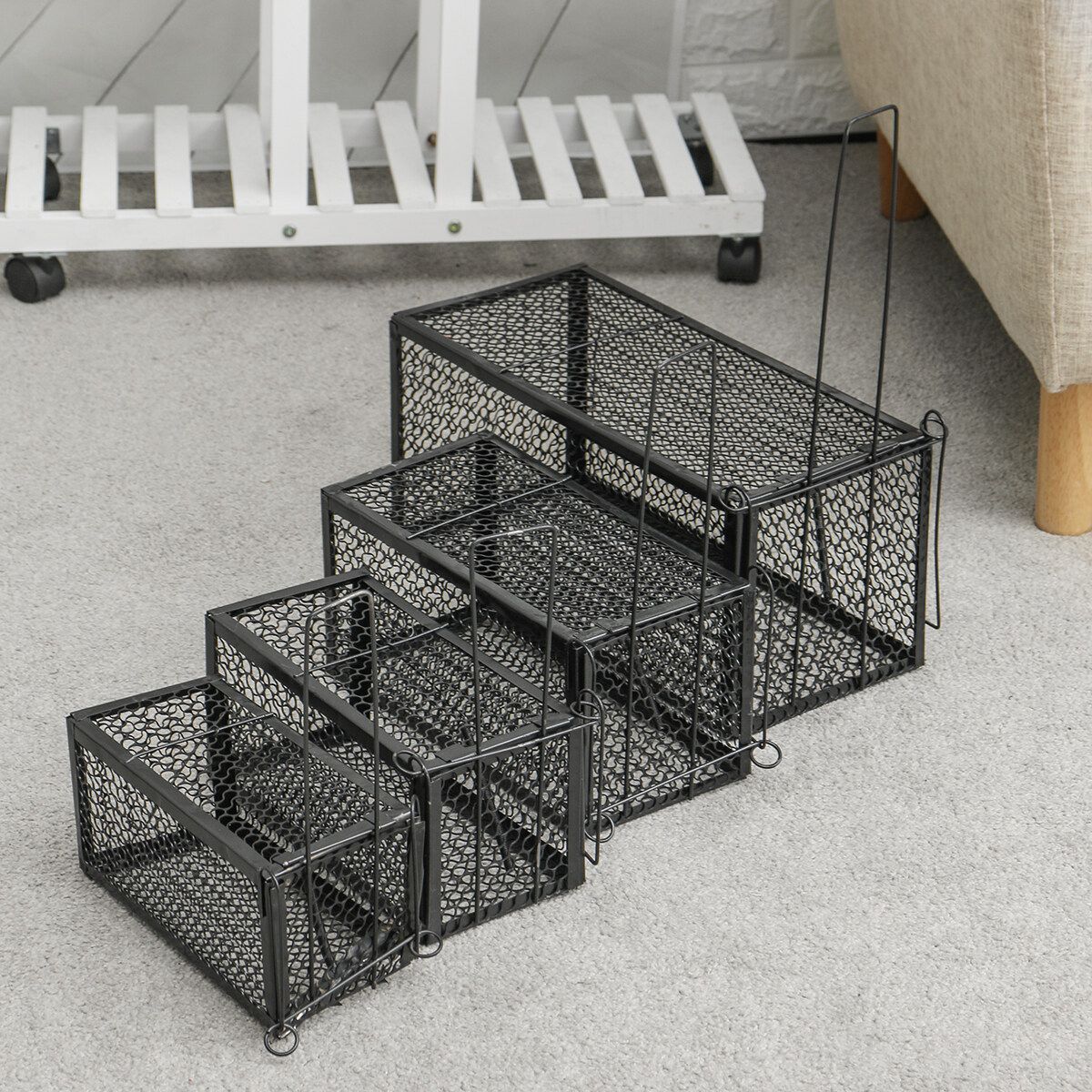 High Sensitivity Mouse Trapper Cage Metal Mouse Live Rat Trap Catcher Vermin Rod S