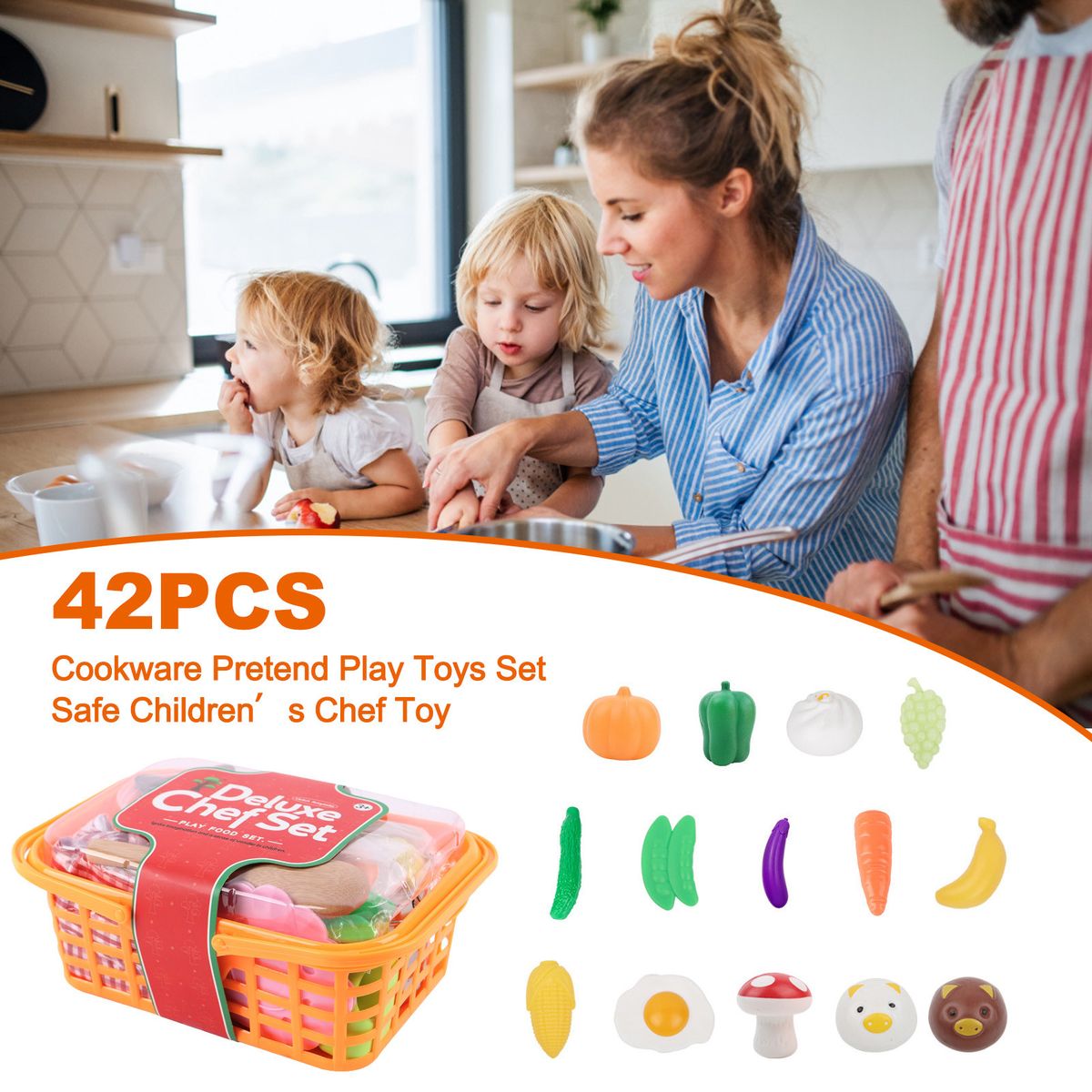 Mini Kitchen Children Cookware Pot Pan Cook Play Toy Set
